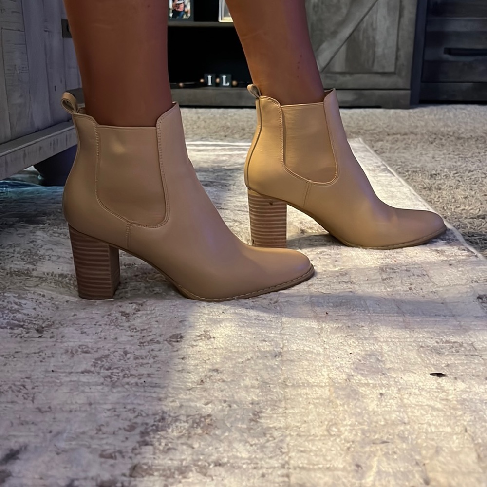 Nude ankle booties